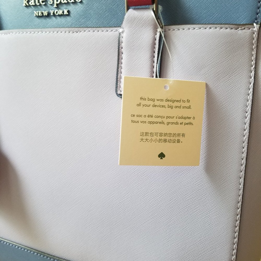 Kate Spade Cameron Laptop Tote Frozen Lilac Lavend - Picture 10 of 12